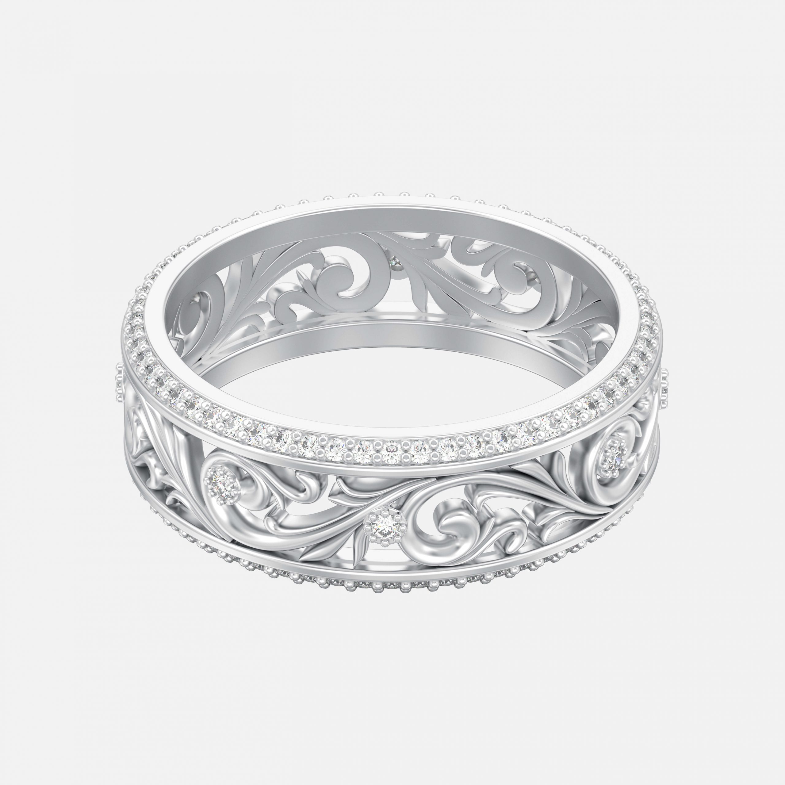 Arced Custom Ring Design 20k Sterling Gold